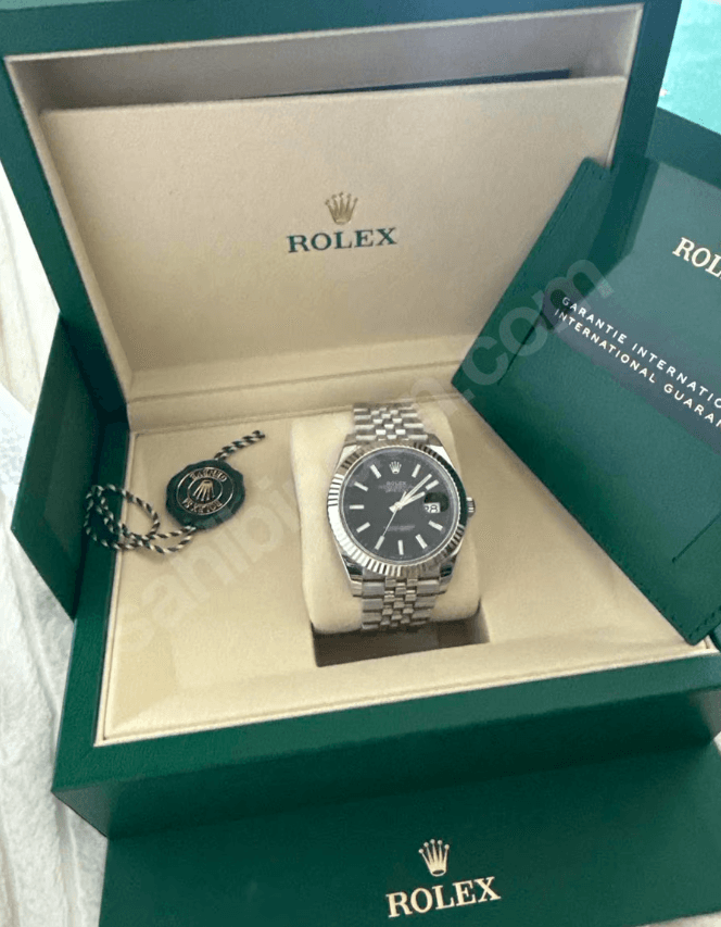 Rolex Datejust 41 Siyah Kadran Beyaz Altın Bezel Jübile Full Set